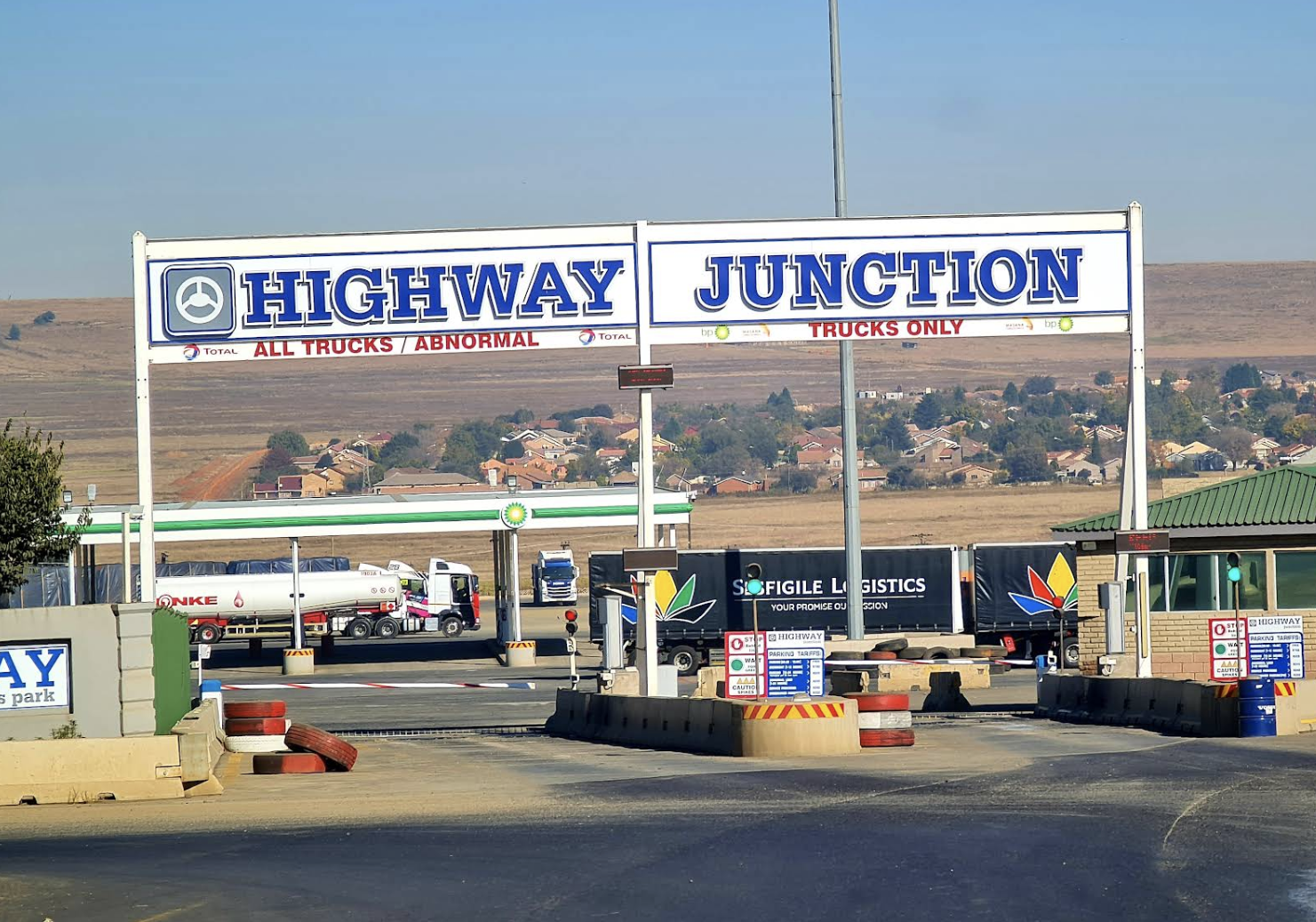 Highway Junction Truck Stop Logo